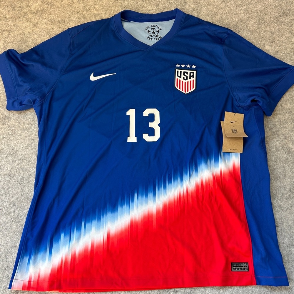 United States Womens National Team Jersey Mens XXL Blue Soccer Nike Morgan 13 - Picture 3 of 12